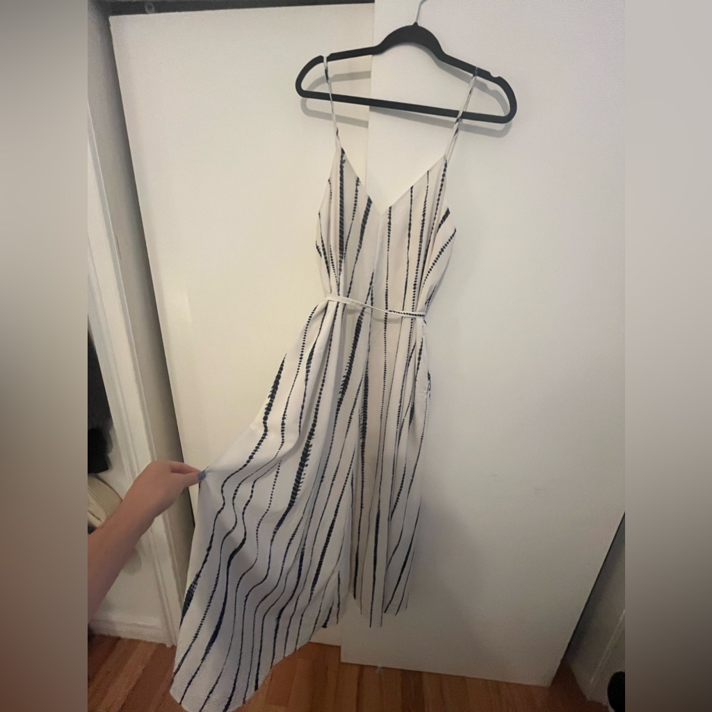 Banana Republic White And Blue Maxi Dress